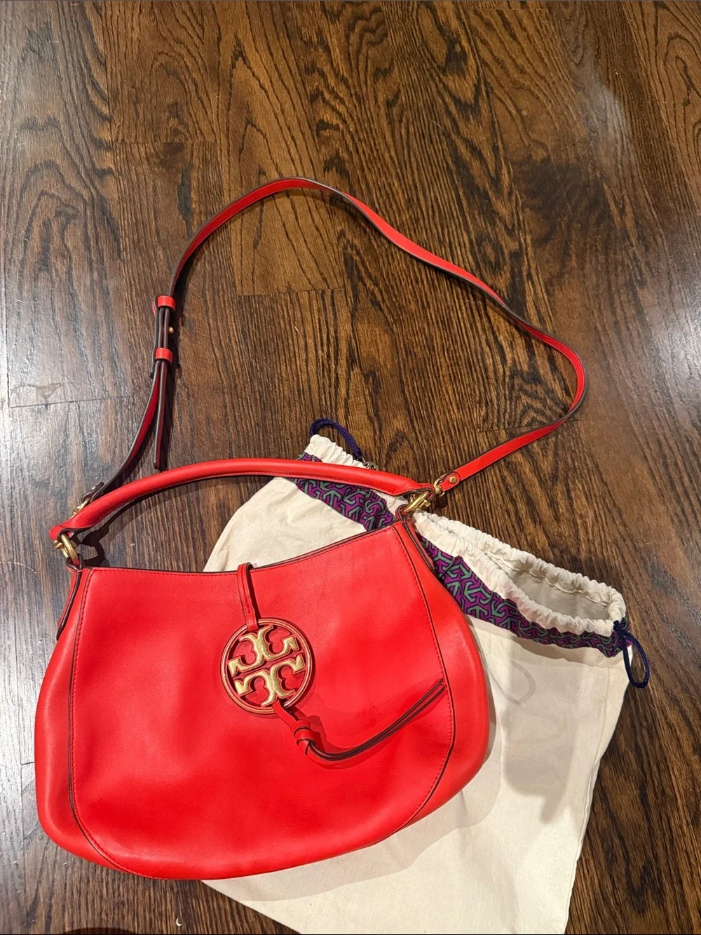 Tory Burch Miller Metal Logo Mini Hobo Bag Handbag Purse
